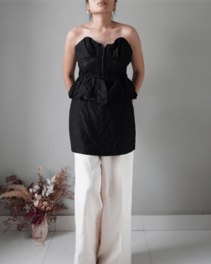 Jill Stuart top has lace accents, and zipper in front