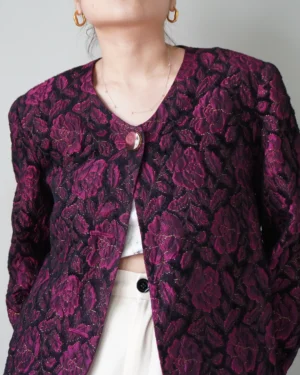 Delicate floral embossed vintage coat