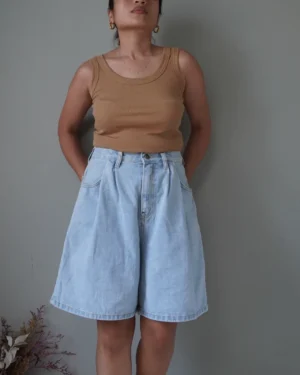 Camel brown ribbed tank top