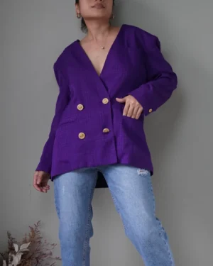 Vibrant violet double breasted blazer
